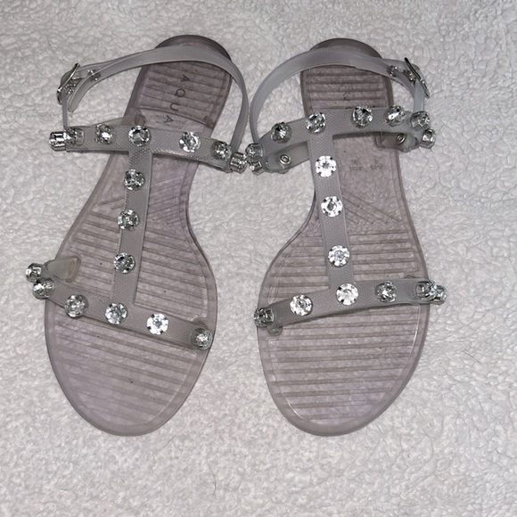 Aqua Shoes - Aqua Womens Rhinestone Plastic Strappy Sandals Shoes